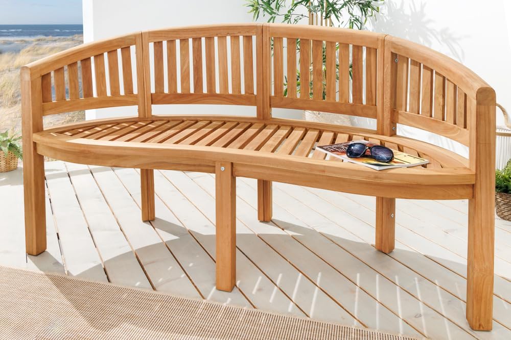 riess-ambiente.de Massive Gartenbank XXL Empire Teak 150cm Natur Teakholz