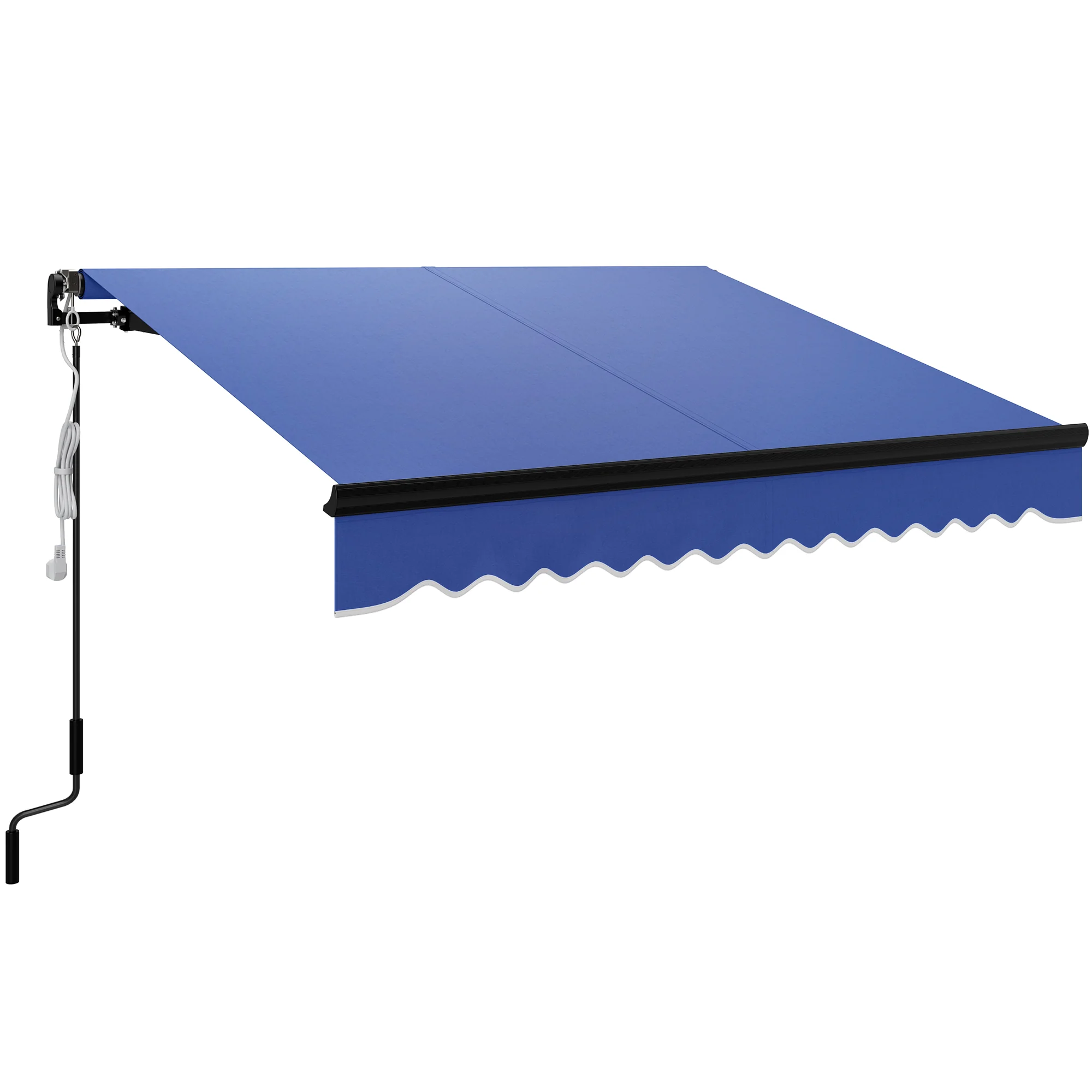 2025 2,5 x 2 m Elektrisch Zonnescherm met LED-licht & Afstandsbediening voor Tuin, Terras en Deck, Blauw