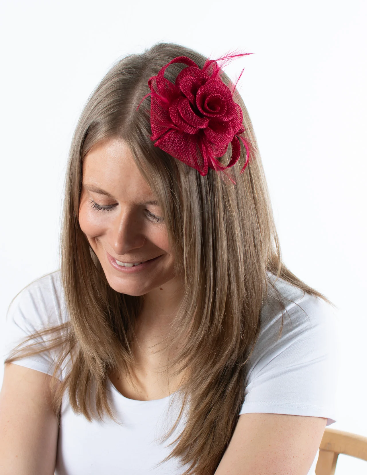 Fascinator | Small Rose Brooch | Mulberry