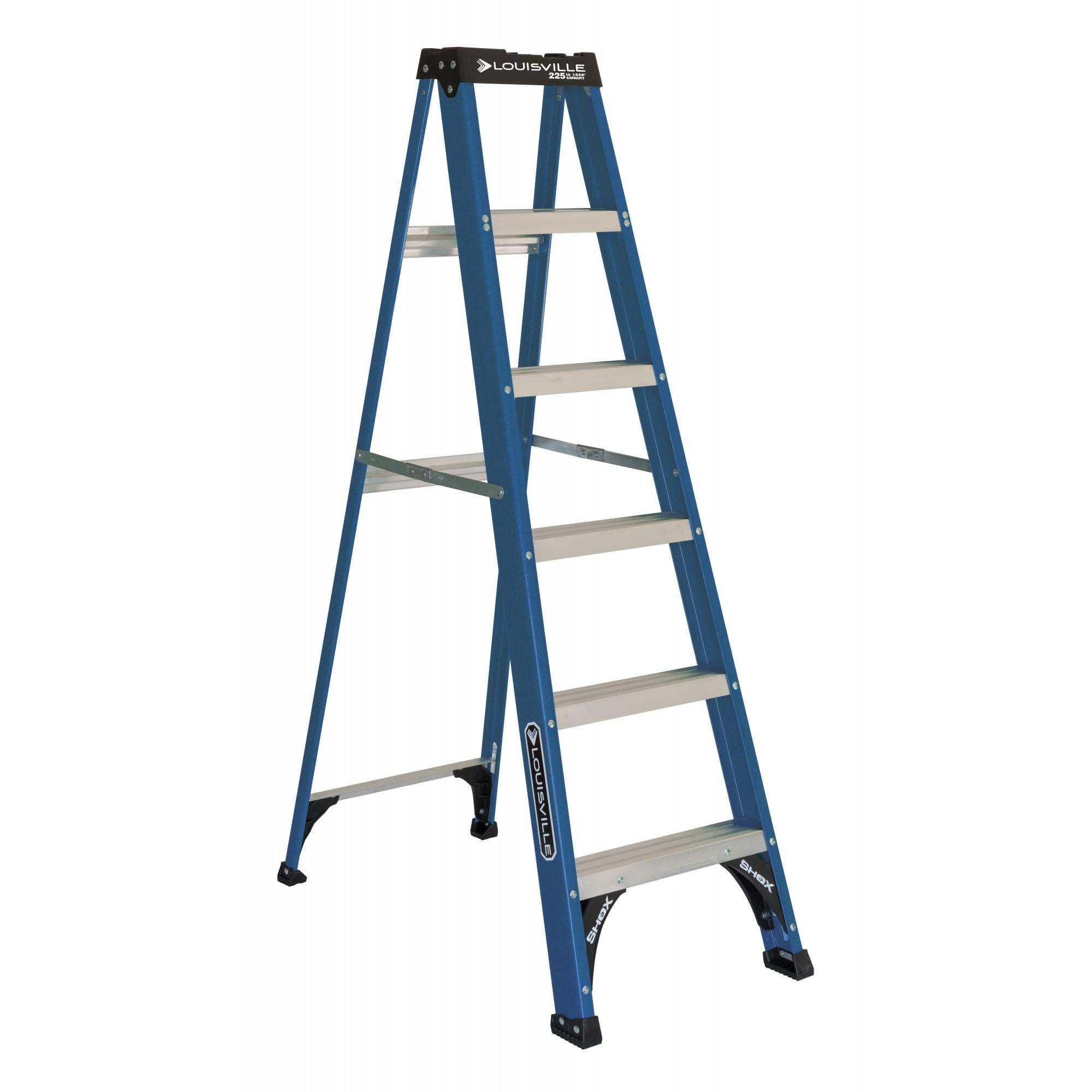 2025 Louisville Glasvezelladder van 6 voet, Bereik van 10 voet, Draagvermogen van 225 lb, Model W-3217-06