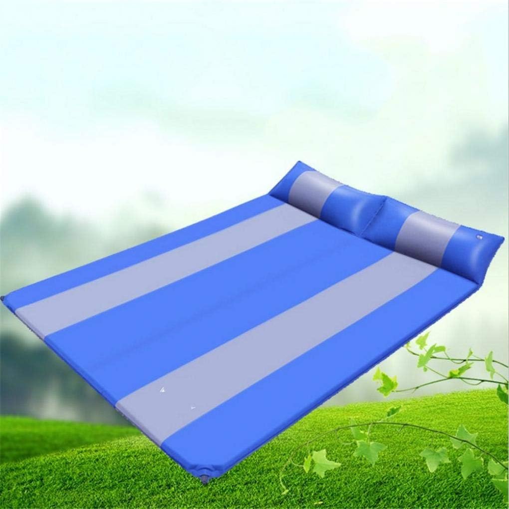 Strandmatte, Verdickung Outdoor Camping Pad Matte Zelt Verbreitertes Camping Zelt, Automatisch aufblasbares Kissen Doppel Matratze Pad, Blue