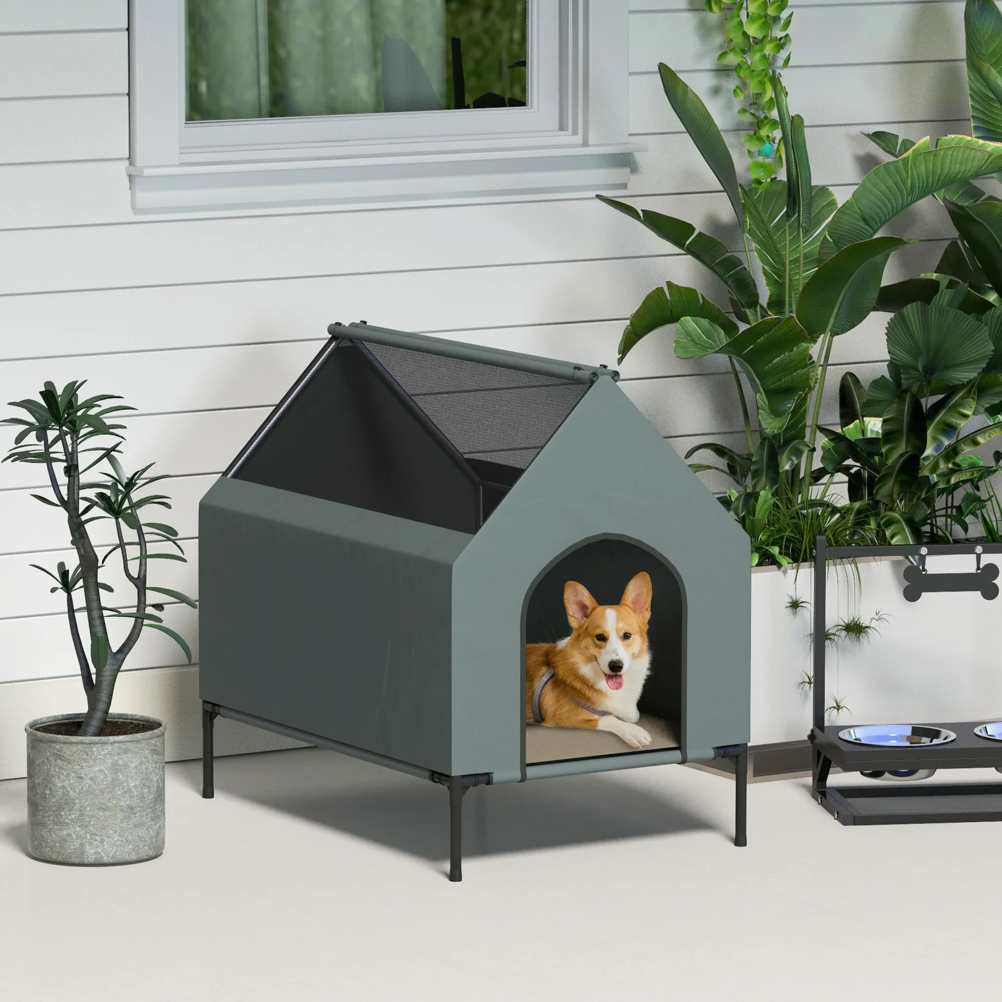 PawHut Hondenhok 81x54x78 cm met mesh-venster & draagtas