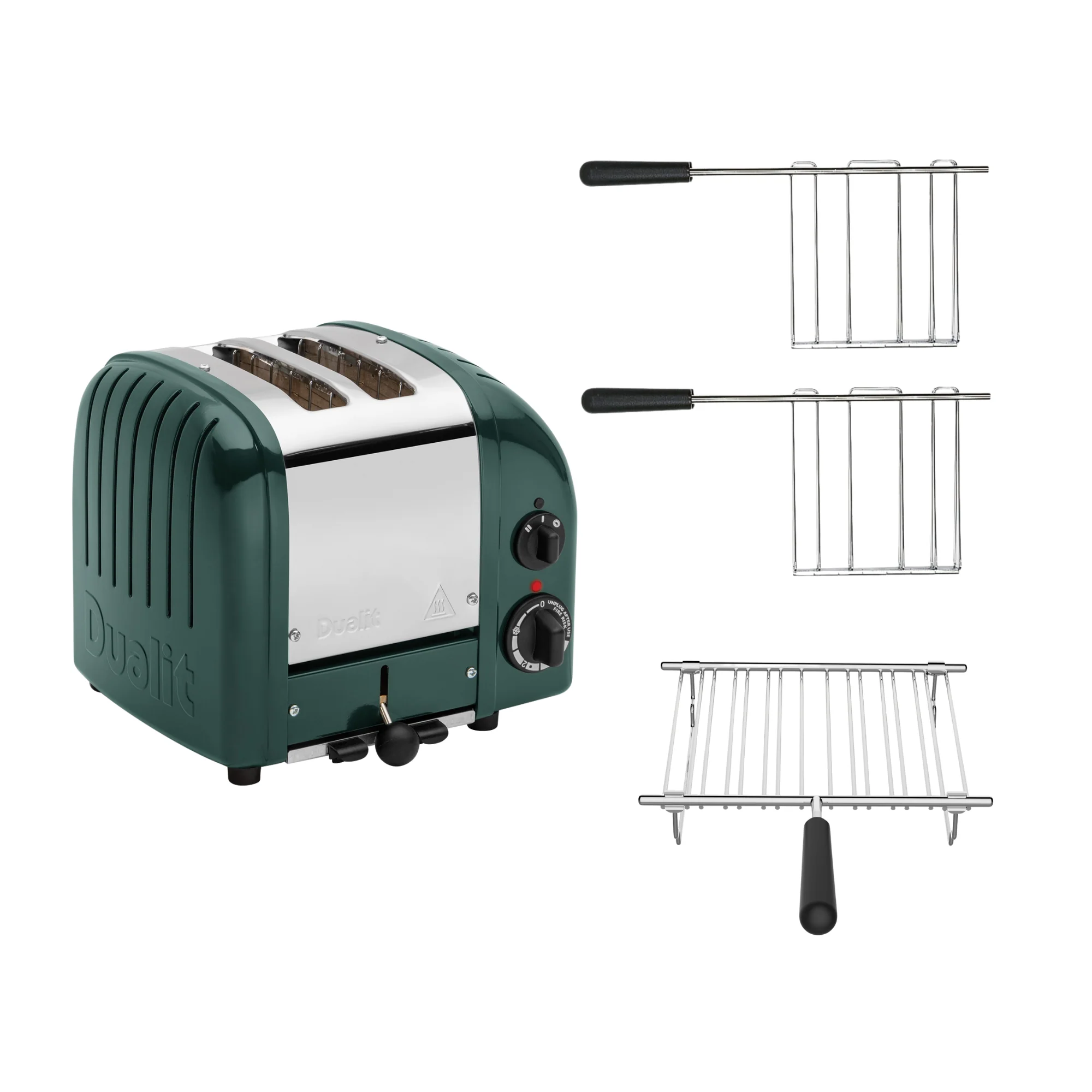 2025 Dualit Toaster Set 3 �C 2-sleuf Toaster met Broodjeshouder en Twee Sandwichklemmen