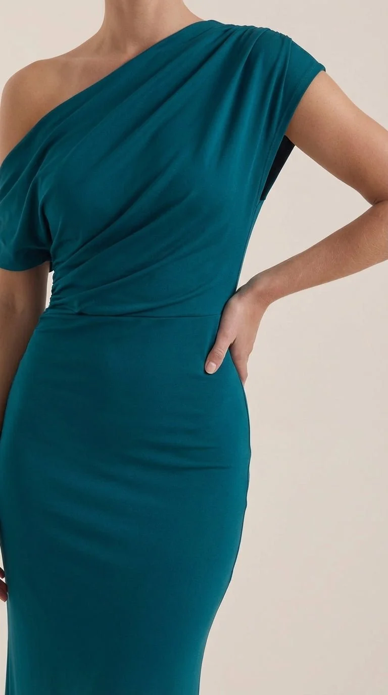 One-Shoulder-Maxikleid