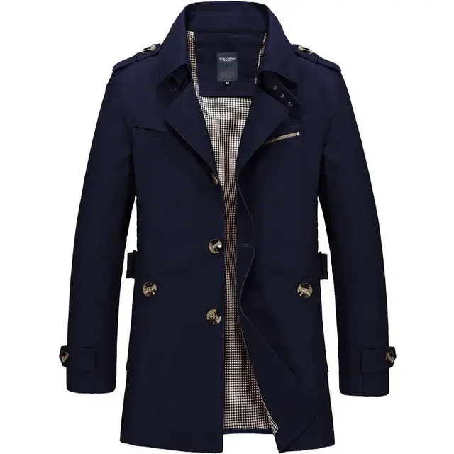 Herren Trenchcoat Klassisch | Leichter Sommermantel atmungsaktiv & wetterfest | Elegante ��bergangsjacke f��r Business & Freizeit