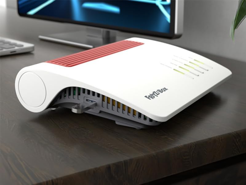 FRITZ!Box 7590 AX Exclusive Edition (Wi-Fi 6 DSL-Router 2.400 MBit/s (5GHz) & 1.200 MBit/s (2,4 GHz), inklusive SanDisk USB-Stick, WLAN Mesh, DECT-Basis, deutschsprachige Version)
