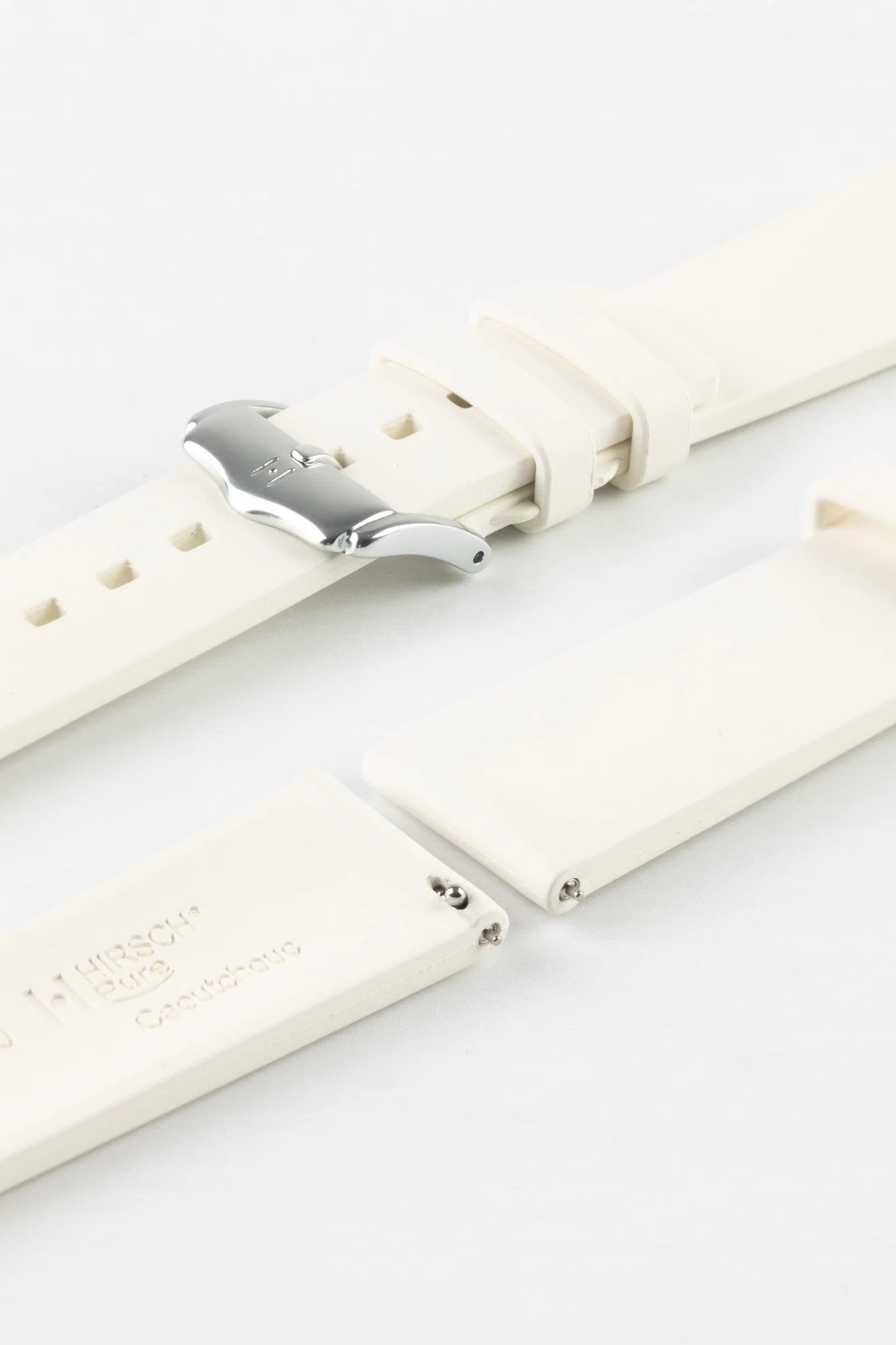 Hirsch PURE Natural Rubber Watch Strap in WHITE