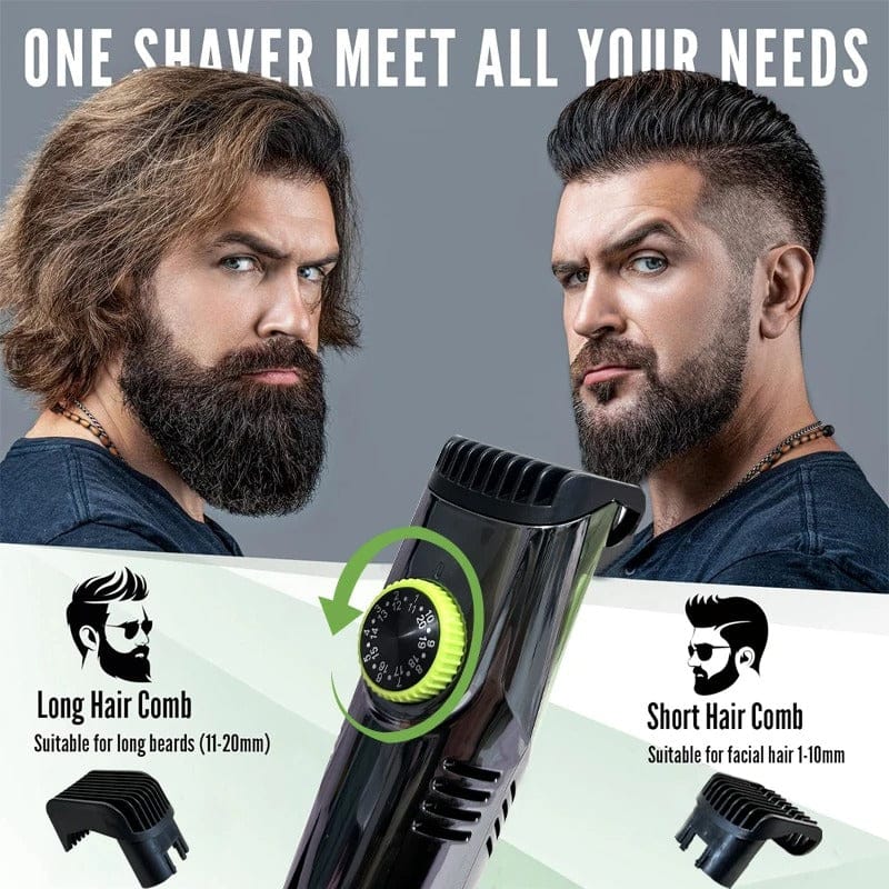 Cordless Beard Trimmer for Men Rechargeable Electric Vacuum Shaver