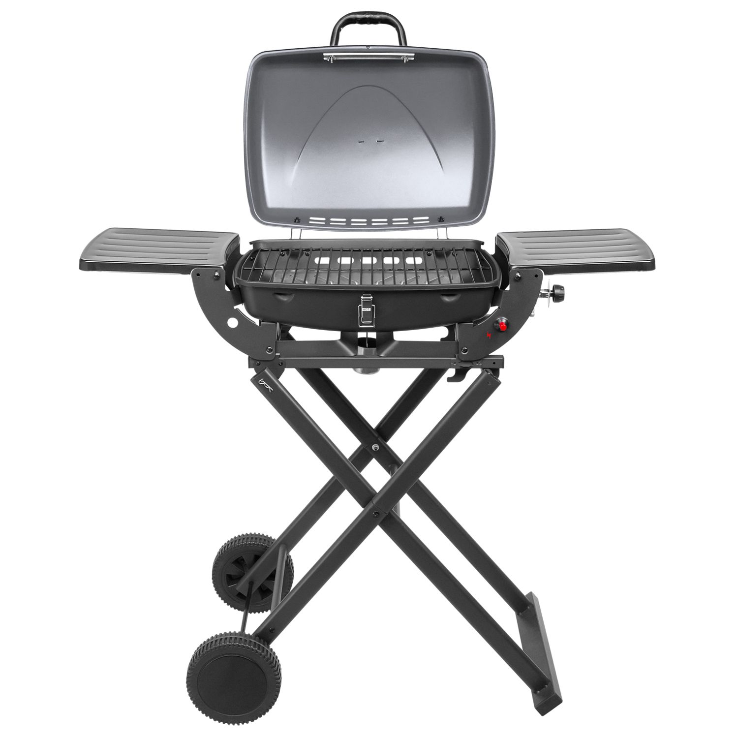 Przenośny składany grill gazowy 3,6 kW, kółka, nóżki, półka