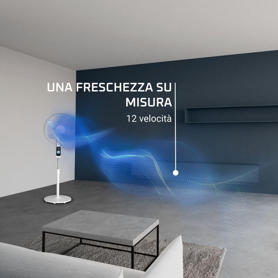 Rowenta Turbo Silence, Ventilateur sur pied, Silencieux, Puissant, Design durable, Écoénergétique, Timer 12h VU5650F0, Blanc (Lot de 2)