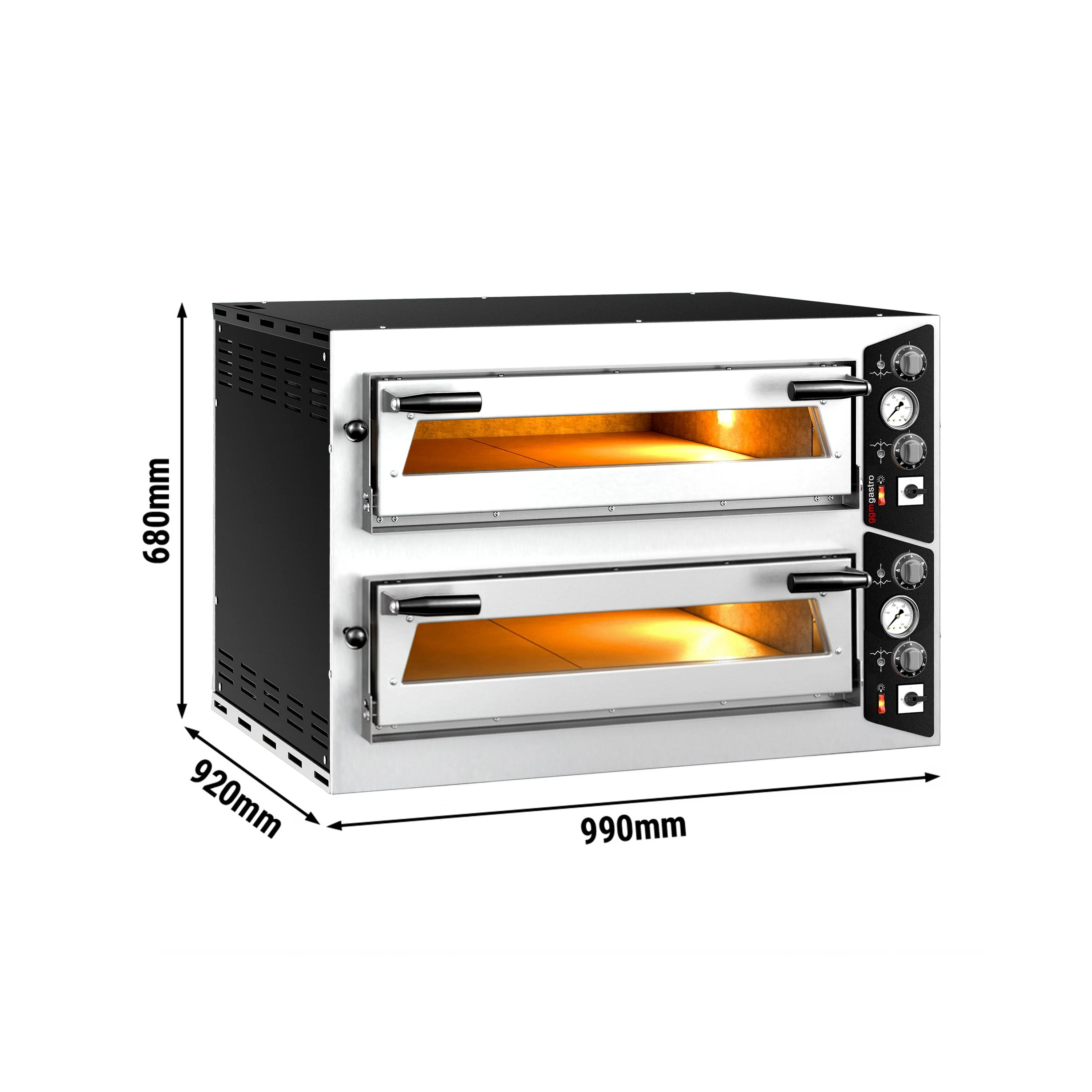 Elektrisk pizzaovn �C 4 + 4 �� 35 cm �C manuell
