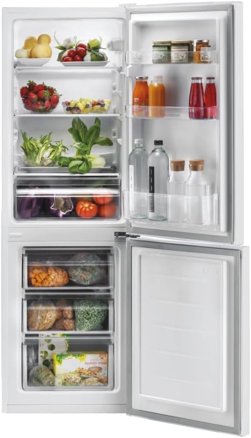 Candy CCG1L314EW – kombinierter Kühlschrank, BxHxT 1440 x 470 x 495 cm, 157 l, Gemüseschublade, mechanische Temperaturregelung, LED-Beleuchtung, umkehrbare Tür, 39 dB, weiß, Klasse E