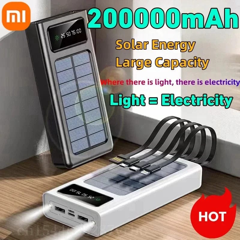 200000mAh Solar Power Bank ¨C 4-in-1 Ultra Capacity Fast Charging