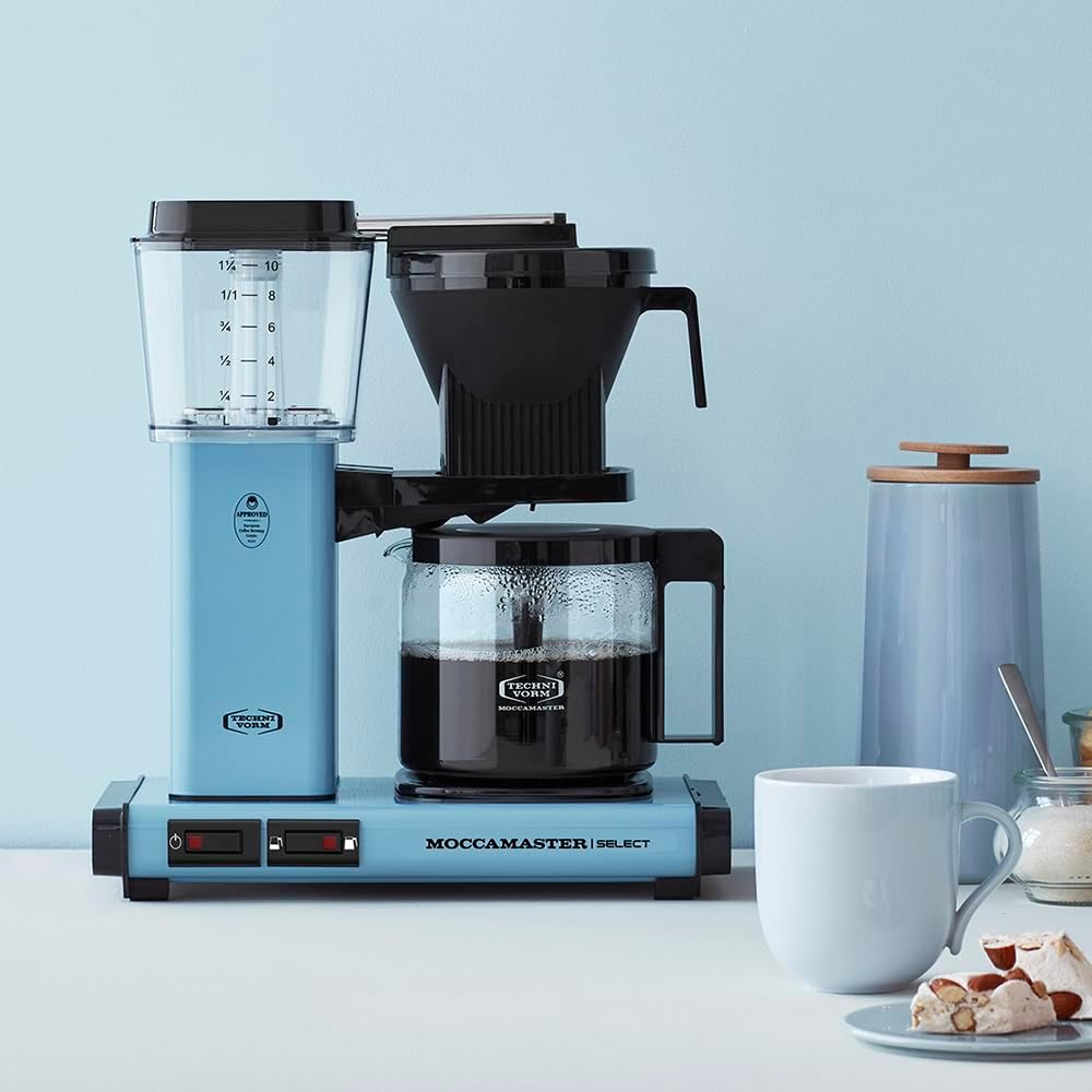 Moccamaster KBG Select, Kaffeemaschine, Retro Kaffeemaschine, Filterkaffee, Off-White, 1.25L