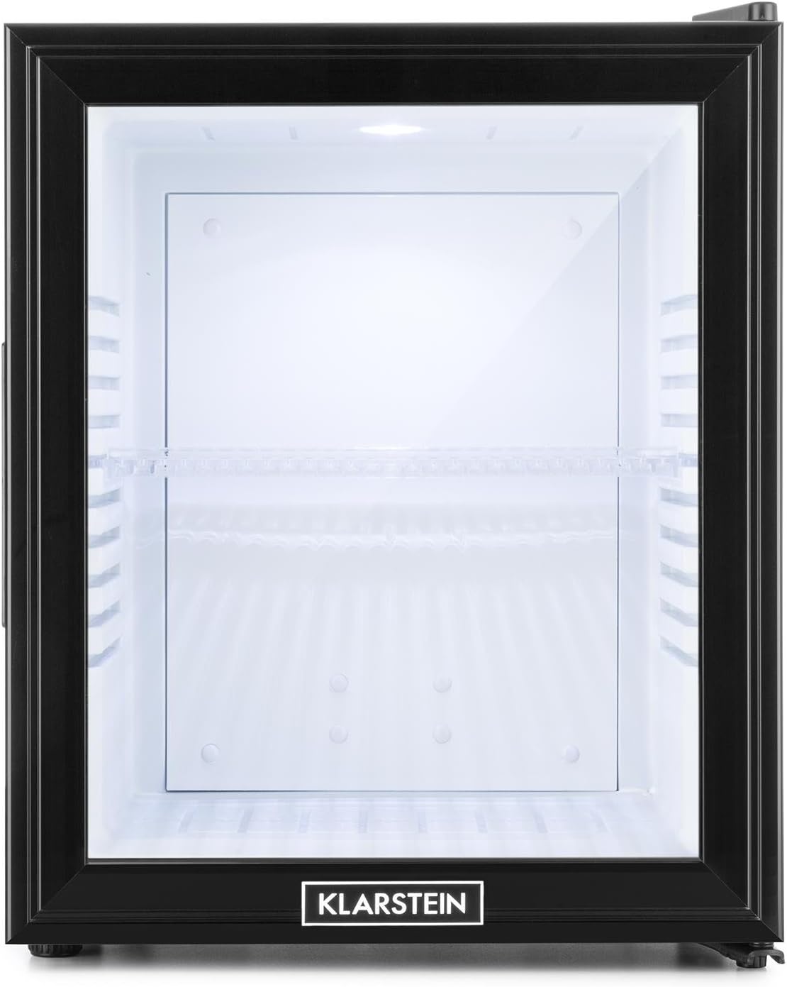 Klarstein MKS-13 Mini Kühlschrank Minibar Getränkekühlschrank mit Regaleinschub (36 Liter, leise, reinigungsfreundlich) schwarz-silber