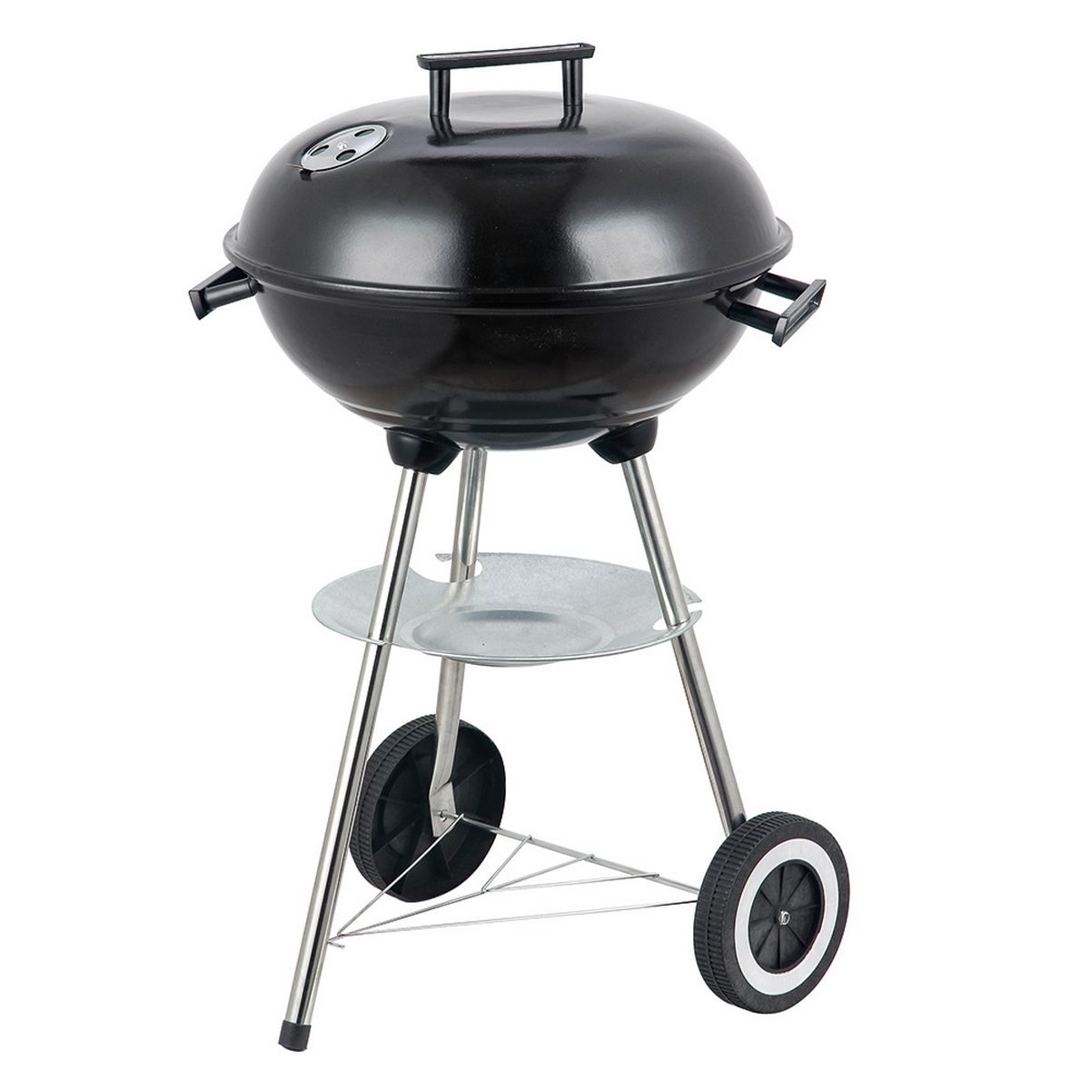 Grill węglowy Lolahome ze stalowym rusztem, 74x45x41 cm, czarny