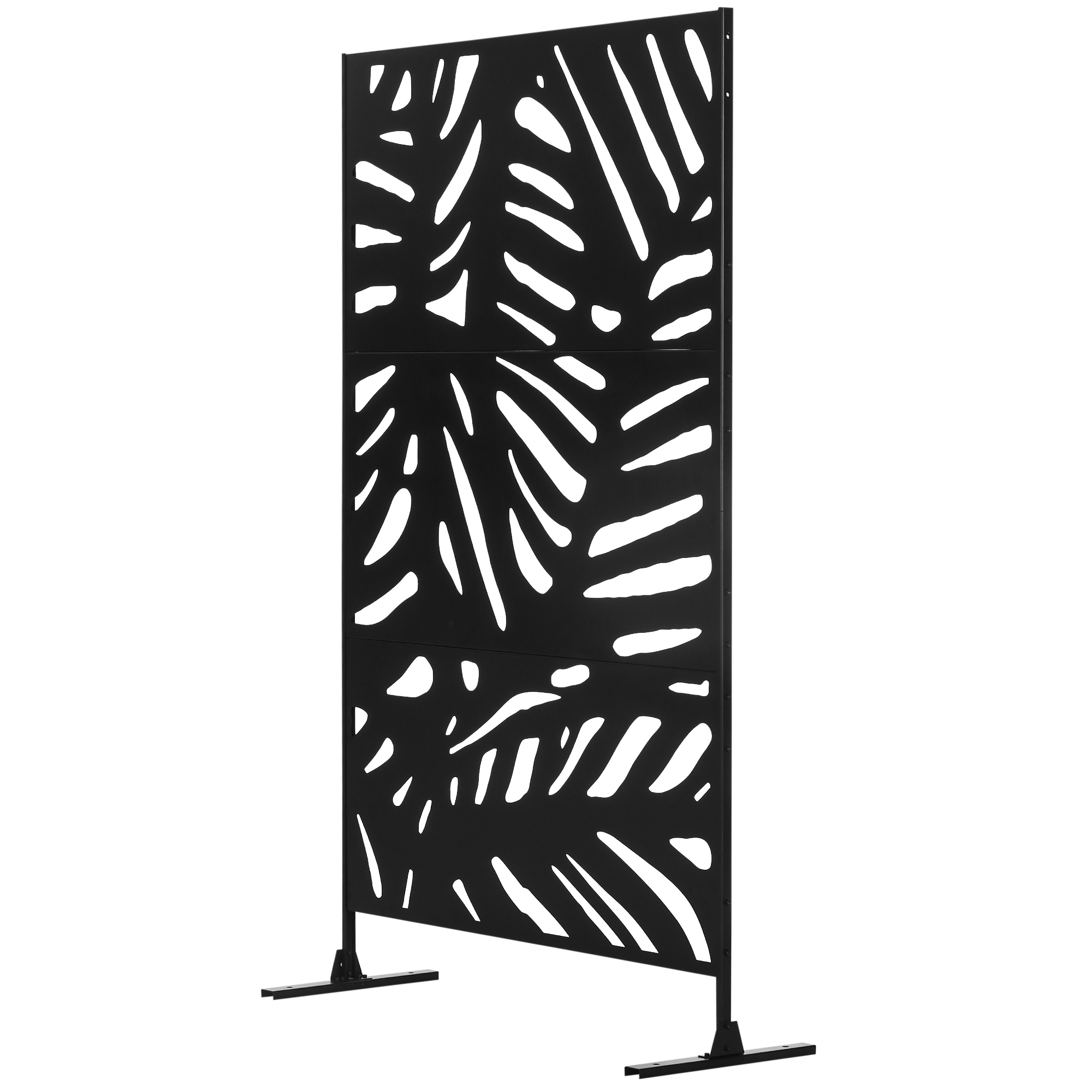 Outsunny Sichtschutzwand Sichtschutzgitter Sichtschutz voor buiten, 122 cm x 45 cm x 198 cm, Zwart