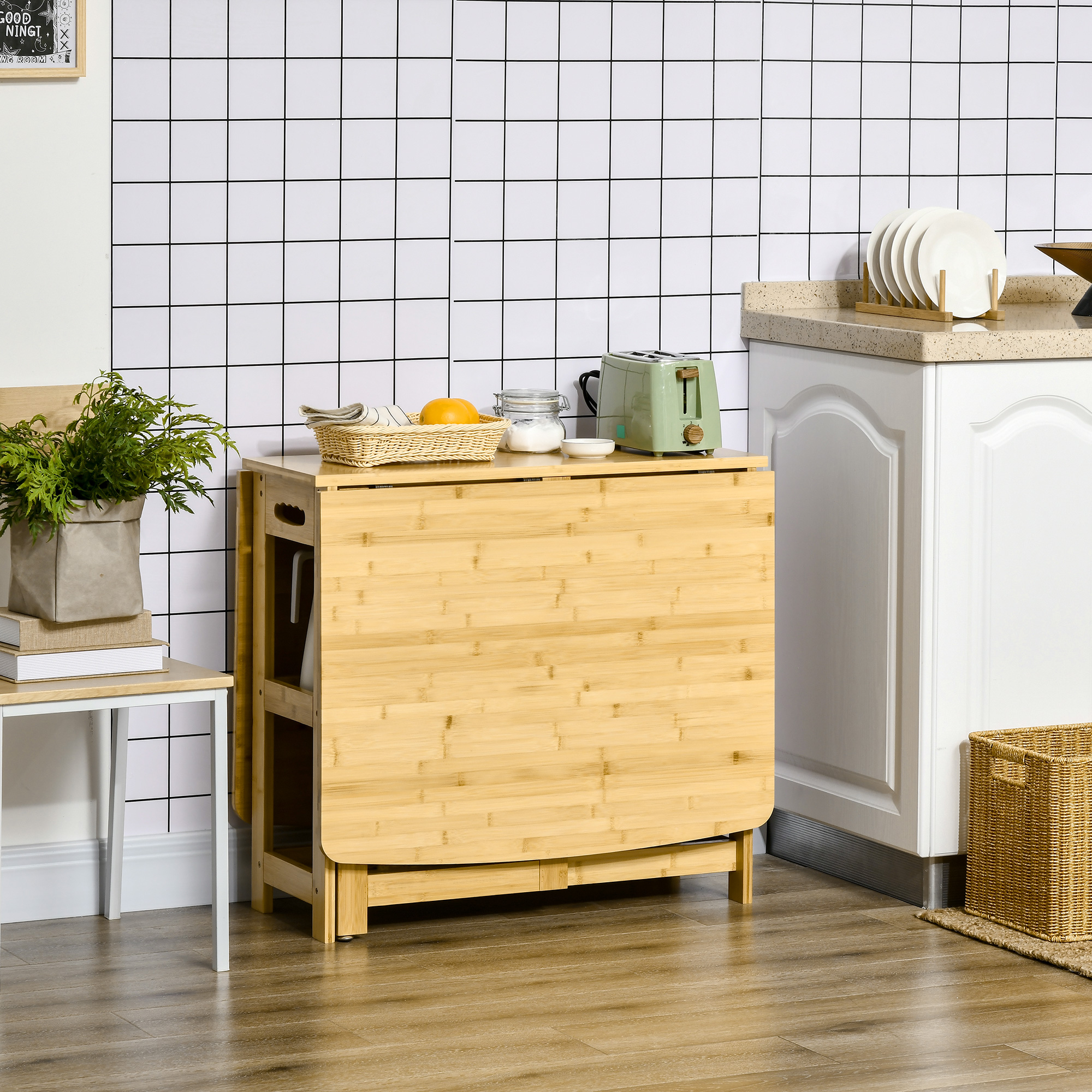 eettafel klaptafel met opbergvakken eetkamertafel keukentafel naturel hout