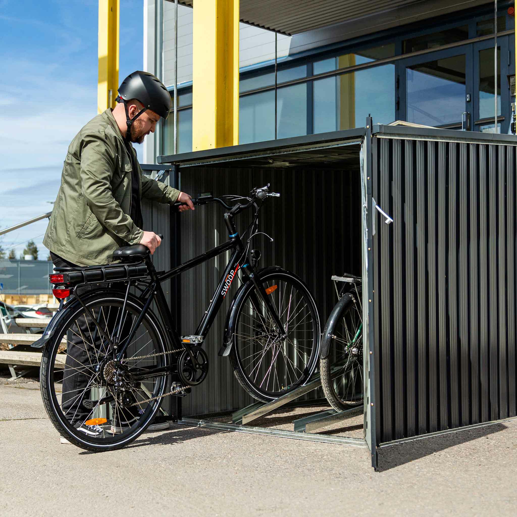Fornorth Fietsgarage voor twee fietsen 142x198x157cm, Donkergrijs