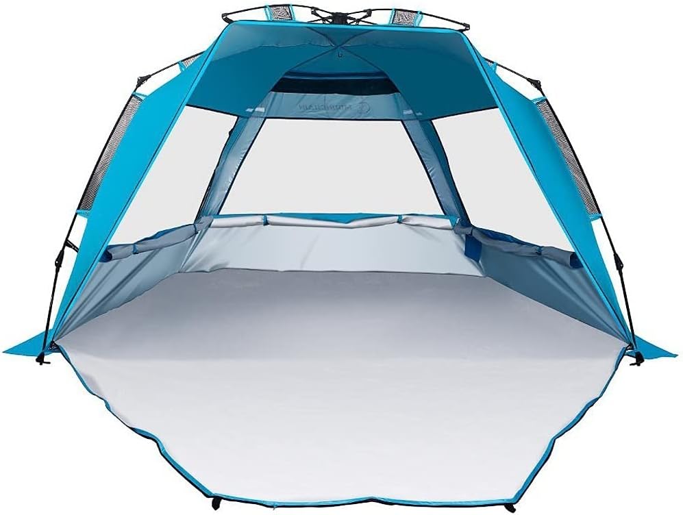 Strandzelt Deluxe Pop Up Sun Shade Shelter for 3-4 Personen Uv. Schutz, erweiterbarer Boden mit 3 Lüftungsfenstern