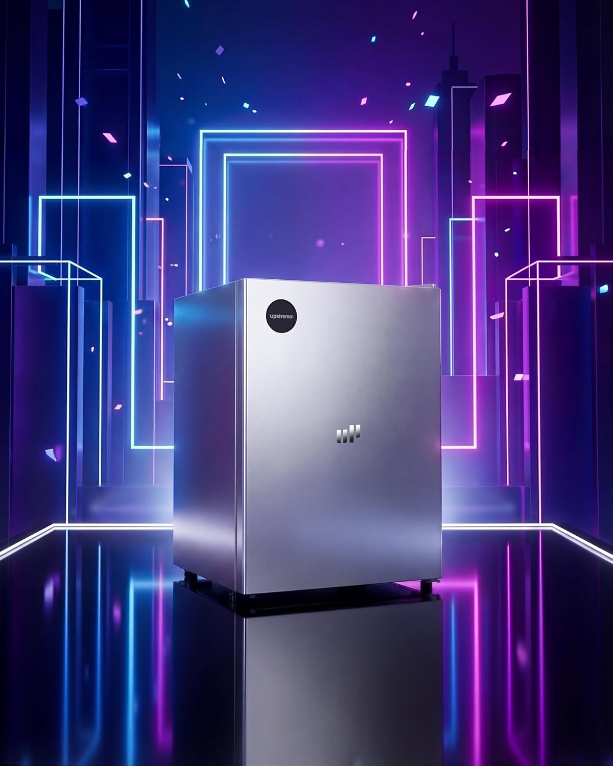 Upstreman 71L Kühlschrank Ohne Gefrierfach, 1-10°C 7-stufige Temperaturregelung, LED-Beleuchtung,40 dB Leise, Energiesparender Vollraumkühlschrank für Schlafzimmer Büro Küche, CR71-Silber