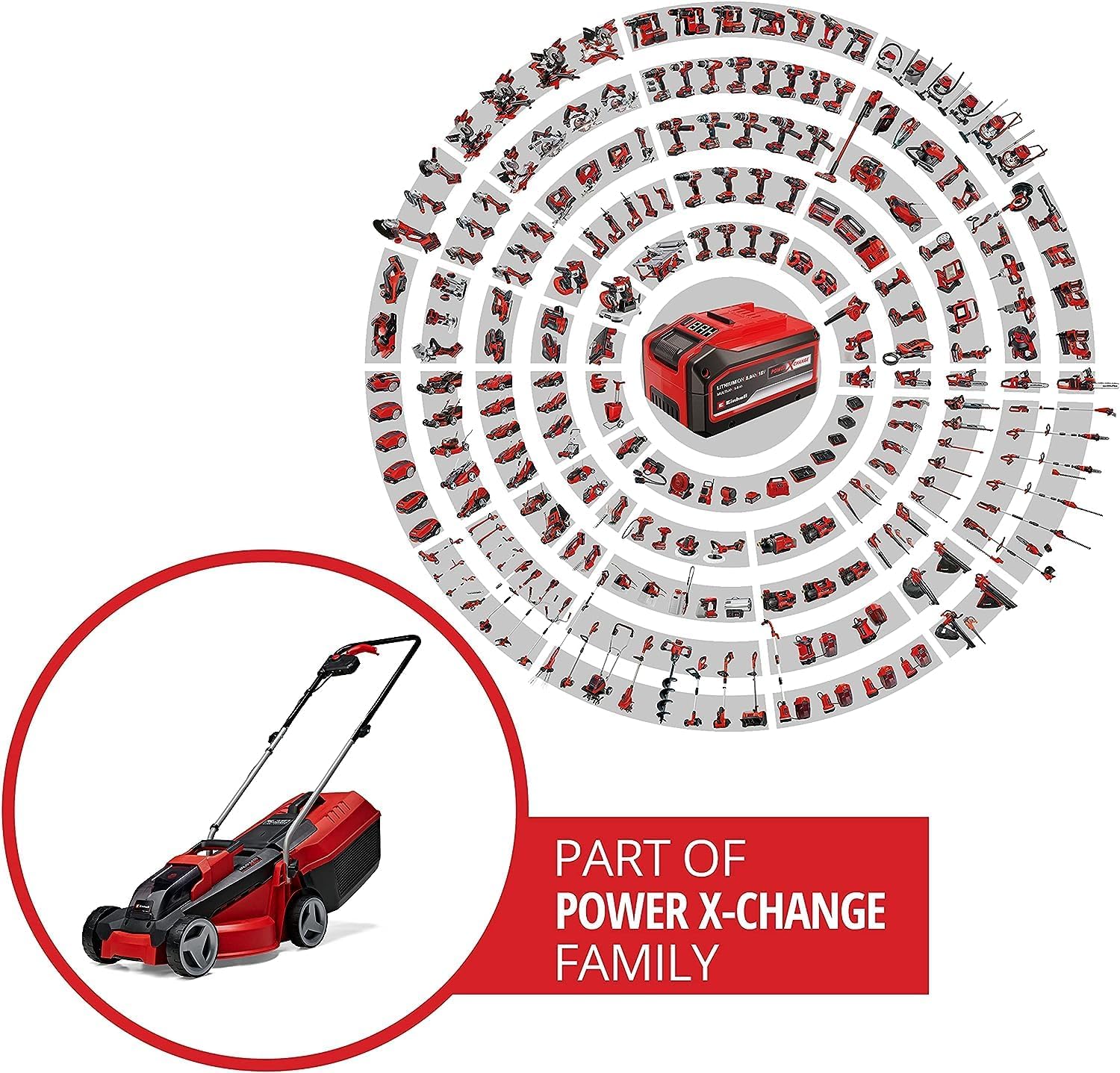 Einhell City Akku-Rasenmher GE-CM 18/30 Li Kit Power X-Change (18 V, 30 cm Schnittbreite, bis 150 m, Brushless, 25L Fangkorb, 30-70 mm Schnitthhe, inkl. 3,0 Ah Akku + Ladegert)