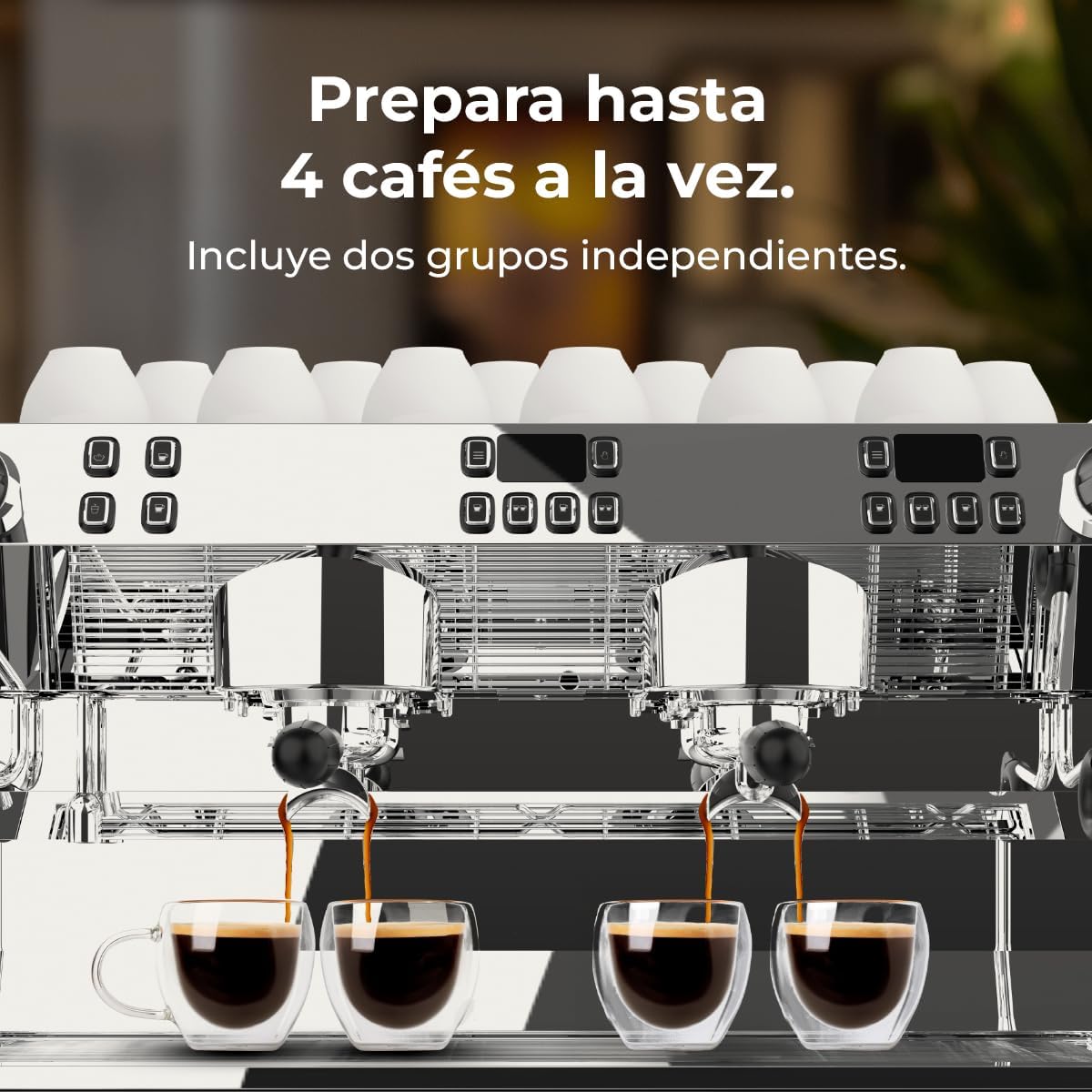 Cecotec Espresso-Kaffeemaschine Barista Baristeo Intima, professionelle Barista-Espressomaschine, Vorbrüh-System, 15 Bar Pumpe, einfaches Befüllen, 1,7L Wassertank und Tassenwärmer