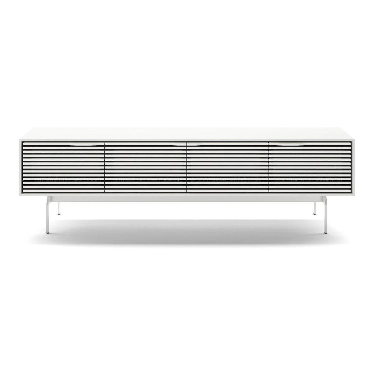 2025 BDI Align 7473 Laag Kast met 4 Deuren en Basis voor Console (Mat Wit)