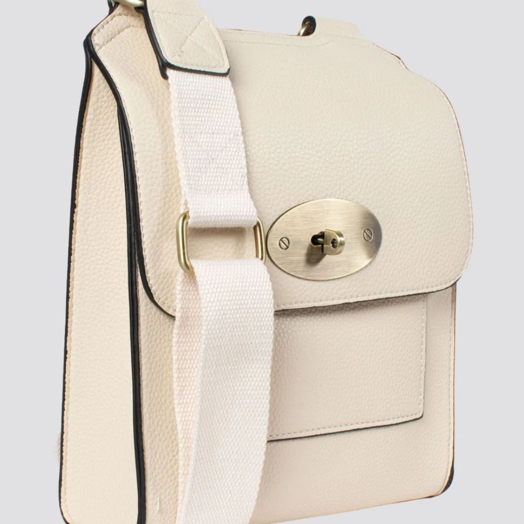 Lily Crossbody Messenger Bag | Beige
