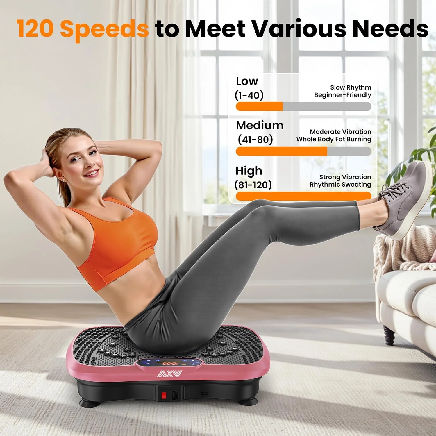 AXV Vibration Plate Fitness Platform Trainer Suitable for men and women to lose weight and burn fat at the gym