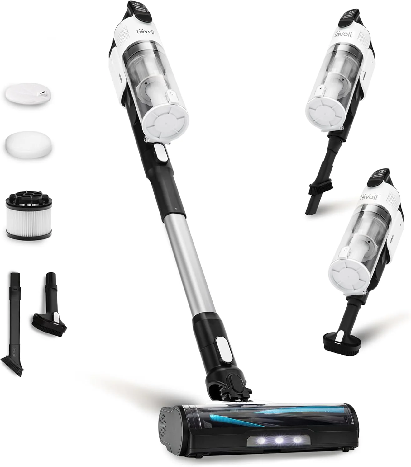 LEVOIT Cordless Vacuum Cleaner with HEPA Filter. Stick Vac with Tangle-Resistant Design. Up to 60 Mins. Powerful Suction. Lightweight. Mini Motorized Brush. for Carpet. Hard Floor. Pet Hair. LVAC-300