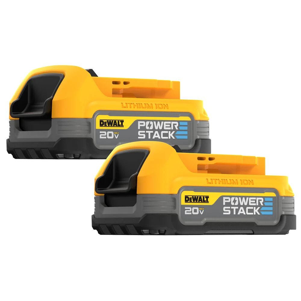2025 DeWALT DCBP034-2 Compacte Impactbestendige 20V MAX POWERSTACK Batterijen - Verpakking van 2