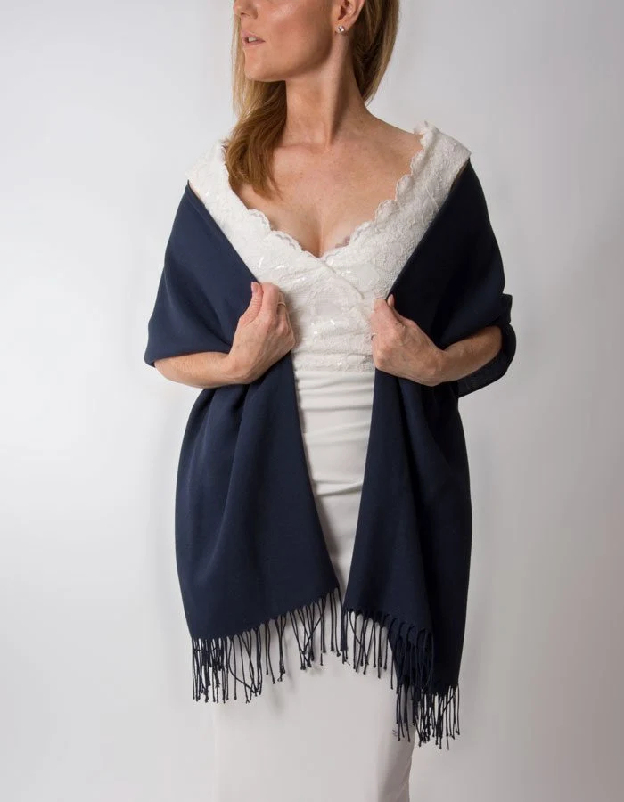 Navy Blue Wedding Pashmina