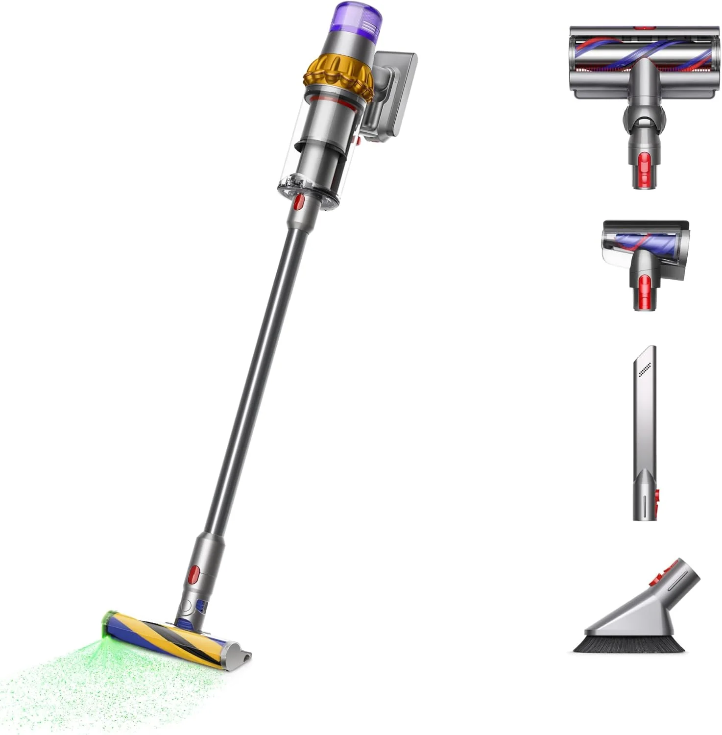 Dyson V15 Detect Plus Cordless Vacuum. Illumination Reveals dust. 240AW. 3 Power Modes. Up to 60 Minutes.虏 Deep Cleans Hard Floors and Carpets. Detangles pet Hair. Converts to Handheld