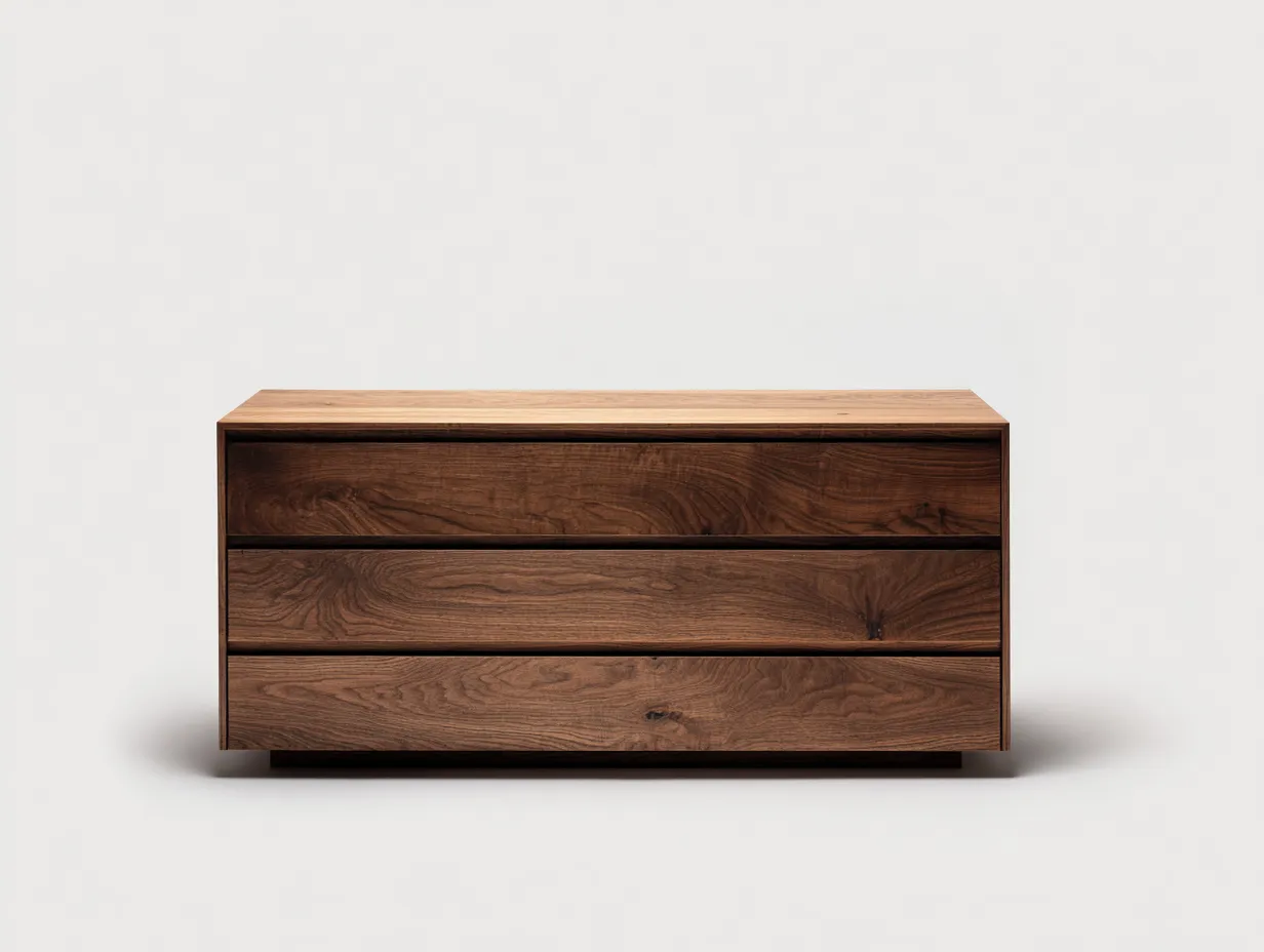 Kommode mit Schubladen - Massivholz-Holzwerkstoff - 118 x 42 x 56 cm - Walnussbraun - Moderner minimalistischer Stil