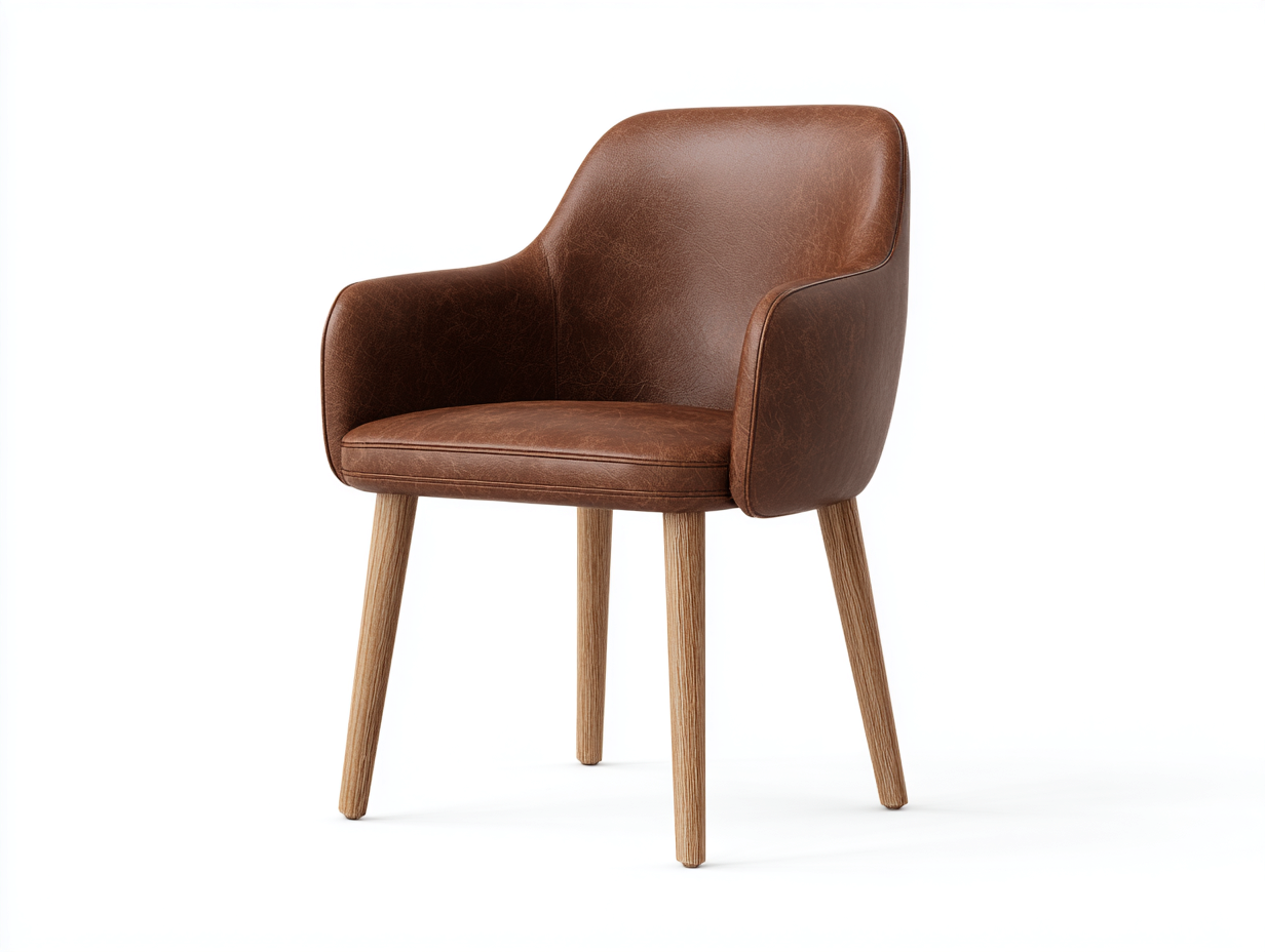 Esszimmerstühle-Leder-Holz-57x64x85 cm-Braun-Modernes Design
