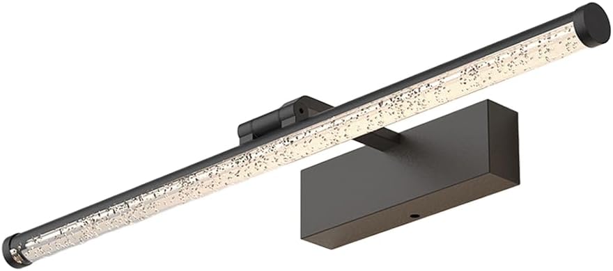 Wandleuchten/Dekorationsleuchten, 4000K LED-Waschtisch-Lichtleiste, um 180° drehbar, mit Kristallblase(Dark,40cm)