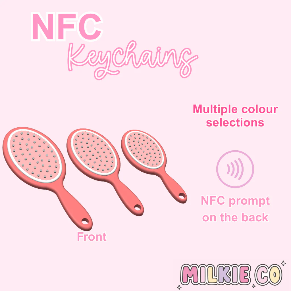 Hair Brush NFC Keychain