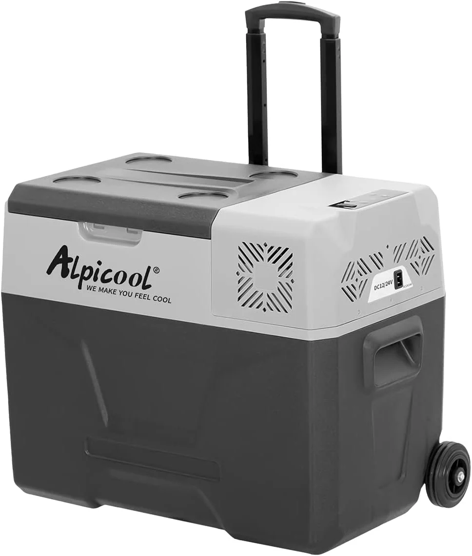 Alpicool CF55 55 Liter Koelbox 12V Draagbare Mini Koelkast Elektrische Vriesbox Kleine Vrieskist voor Auto, Camping, Vrachtwagen, Boot en Stopcontact met USB-aansluiting, -20�� tot 20��