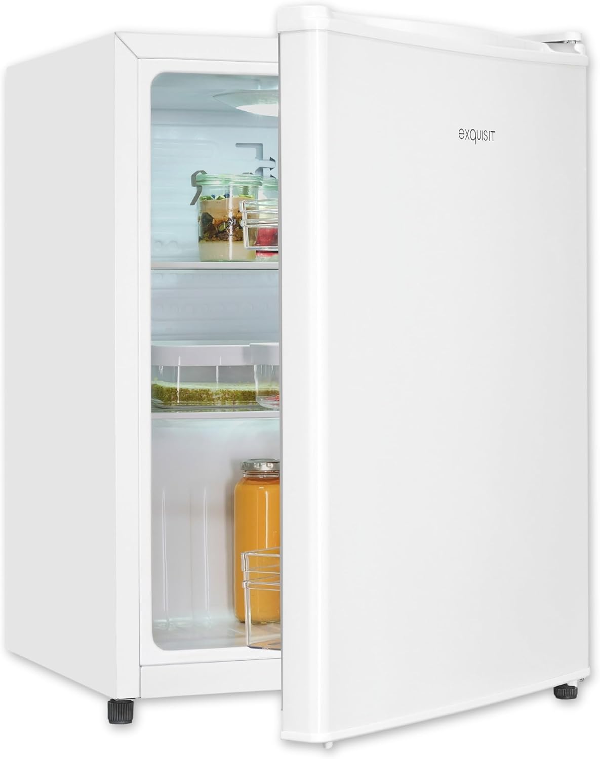 Exquisit Mini-Kühlschrank KB60-V-090E weissPV | 52 Liter Volumen | Mini Kühlschrank für Getränke | Kühlschrank klein ohne Gefrierfach