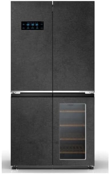 PKM Wolkenstein WCD 595 EWTS NF Cross Door Kühl-Gefrierkombination | 606 L | Mit Weinkühlschrank | Granitoptik | NoFrost | Display mit Touch Control | Triple Fresh mit Moist & Dry Zone