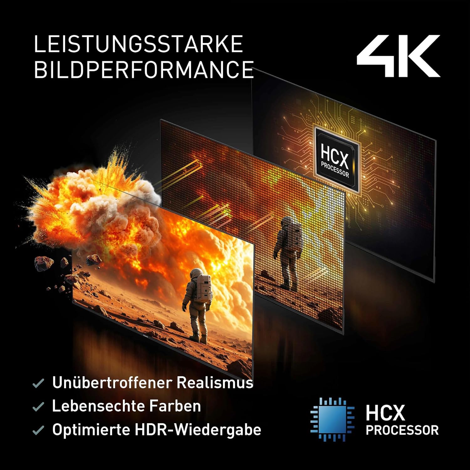 Panasonic Premium TV-50W85BEZ, W85B Serie, 50 Zoll, 4K Ultra HD QLED Smart TV, 2025, 120 Hz, Fire TV, Dolby Vision und Atmos, Game Mode Extreme, Alexa, Apple Support, Bluetooth, Schwarz