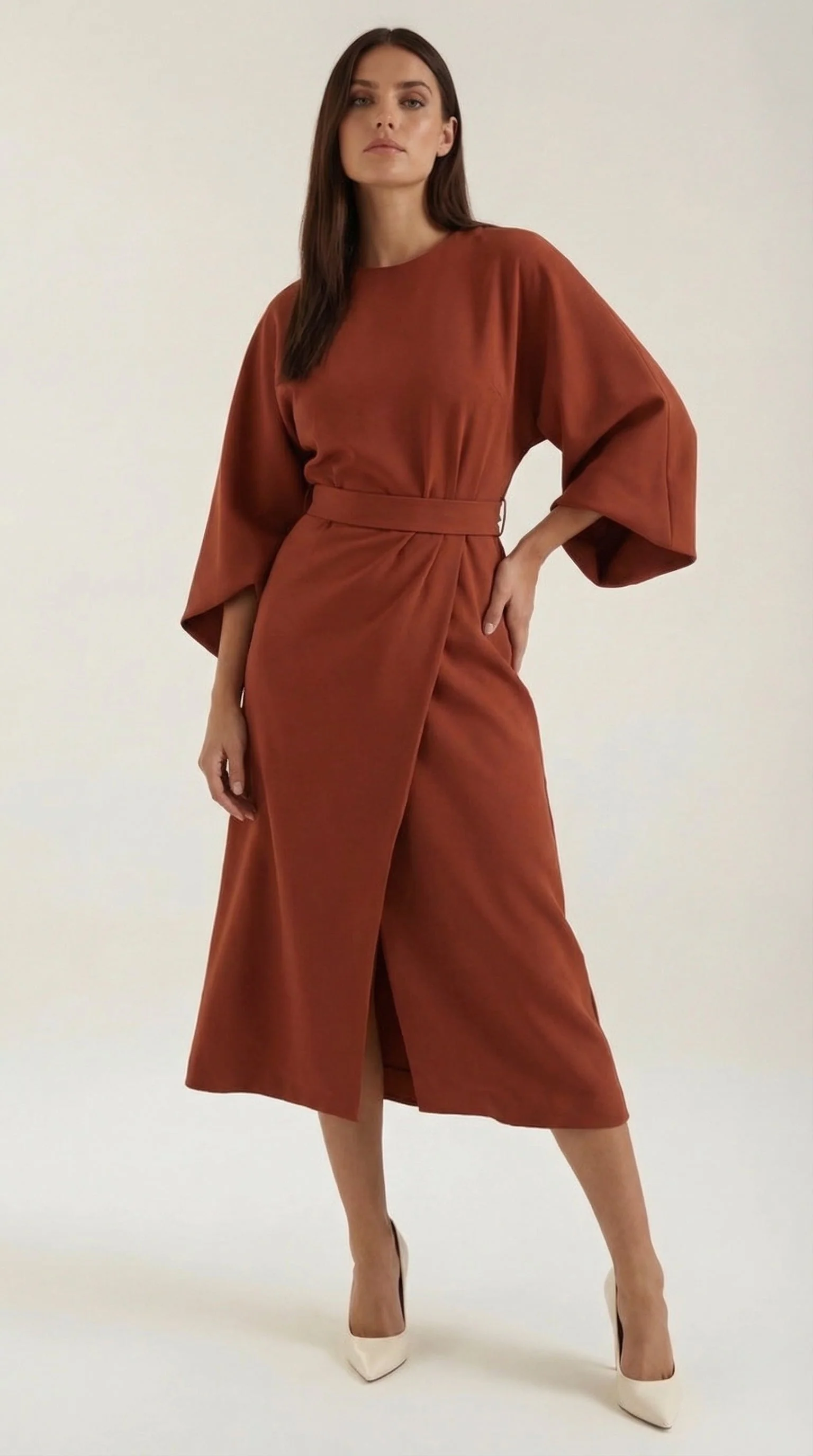 Midikleid mit Ballon?rmeln