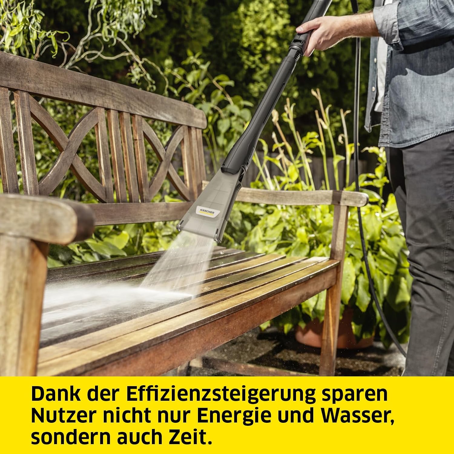 Kärcher Hochdruckreiniger K 4 Power Control: Clevere App-Unterstützung + Kärcher Hochdruckreiniger-Strahlrohr eco!Booster 130, 50 % höhere Reinigungsleistung im Vergleich zum Flachstrahl, spart Wasser