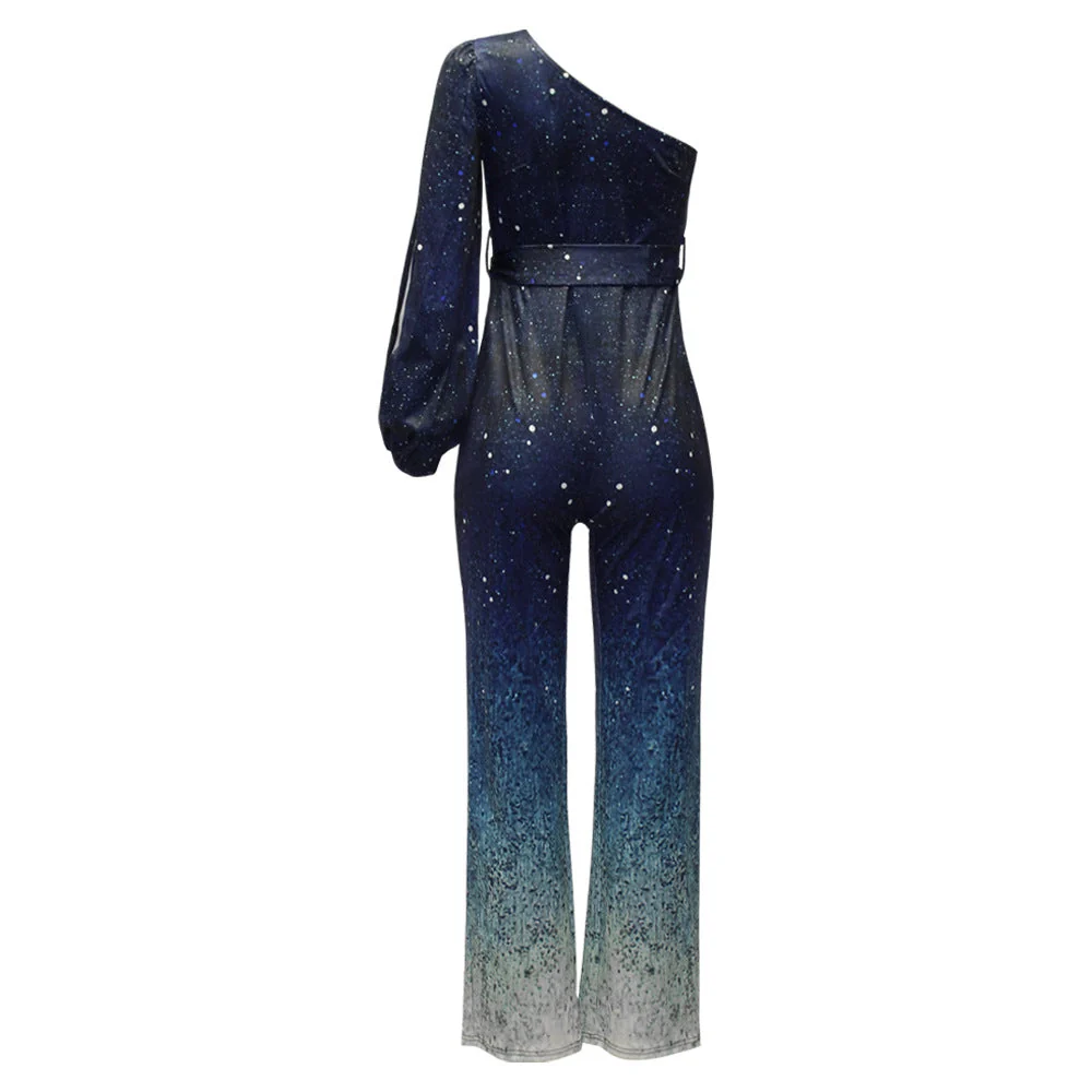Schulterfreier Retro-Disco-Jumpsuit f��r Partys und Glamour
