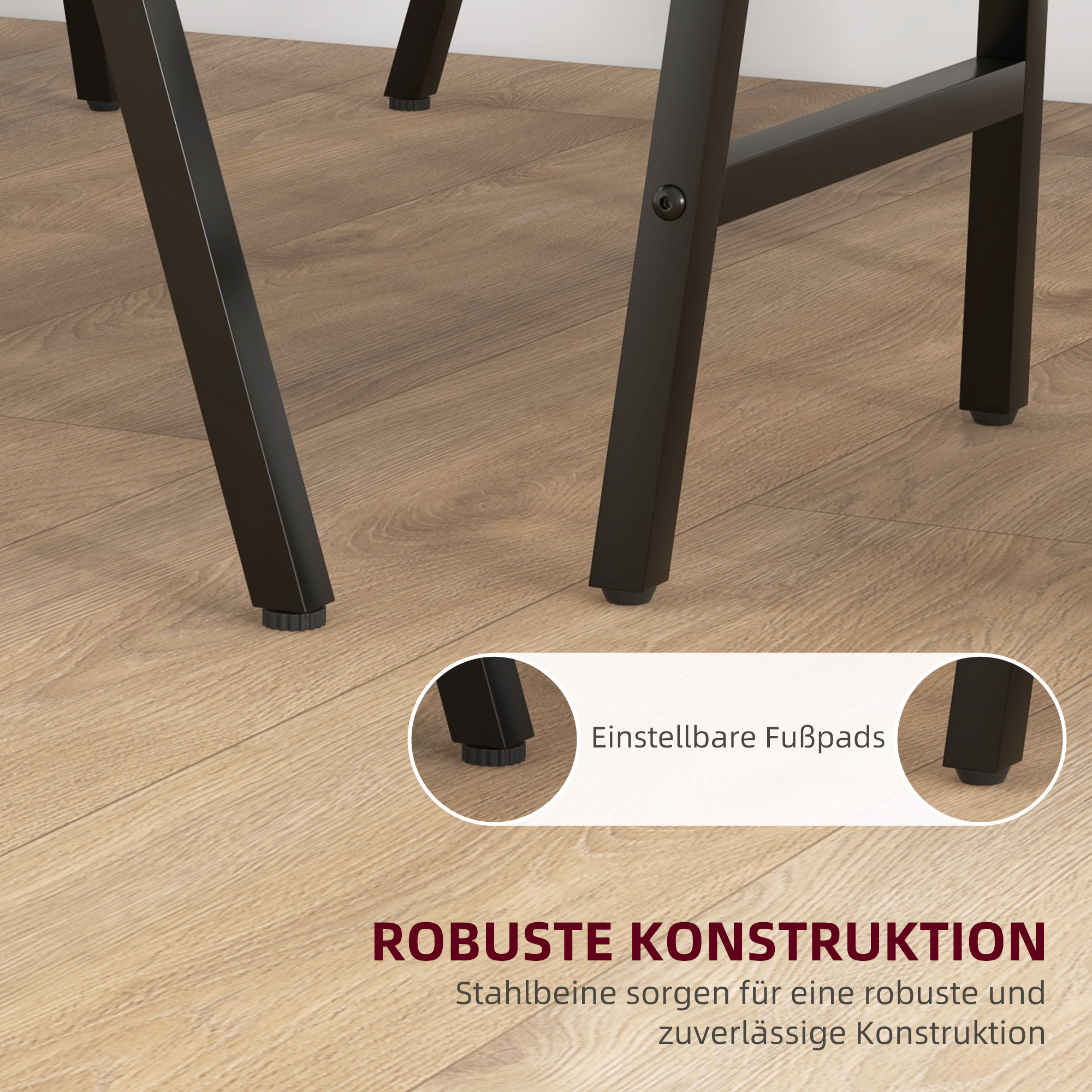 5-delige Bargarnituur, Tafel en 4 Stoelen, Knoopstiksel, Dikke Bekleding, Linnenlook, Beige