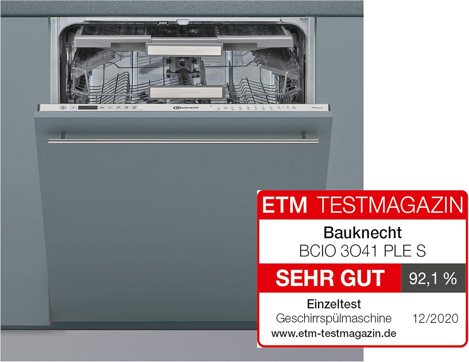 Bauknecht BUO 3O41 PLT X Unterbau-Geschirrspüler 60 cm /14 Maßgedecke /10 Standardprogramme und 1 Sensorprogramm/PowerClean/ActiveDry/Besteckschublade/Vollwasserschutz