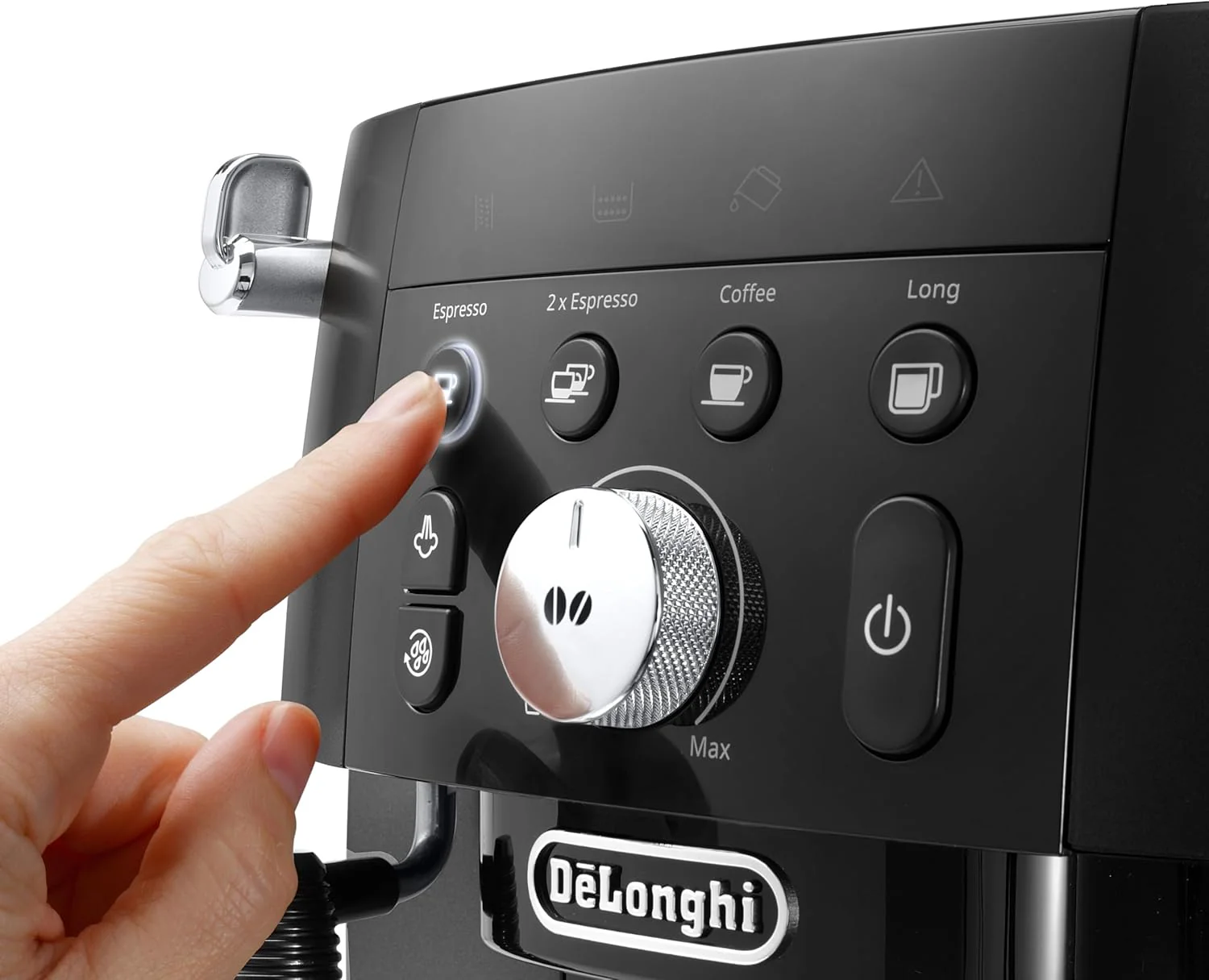 De'Longhi Magnifica Start ECAM222.20.B, volautomatisch koffiezetapparaat met melkopschuimmondstuk, voor cappuccino, met directe espressokeuzetoets en 2x espressostand, 13-traps conische molen, 1450 W, zwart