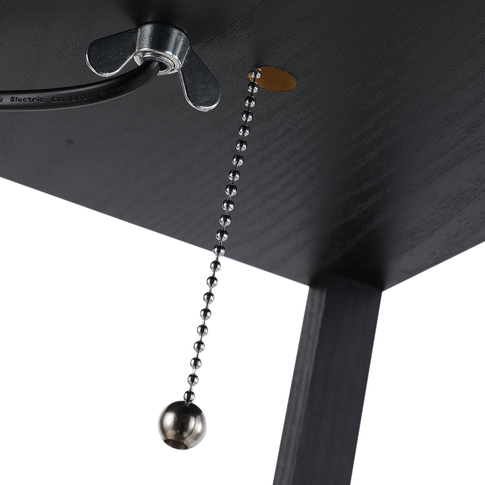 ? staande lamp met planken | Vloerlamp | 40?W | hout | 26 x 26 x 160 cm | Zwart | Aosom.de