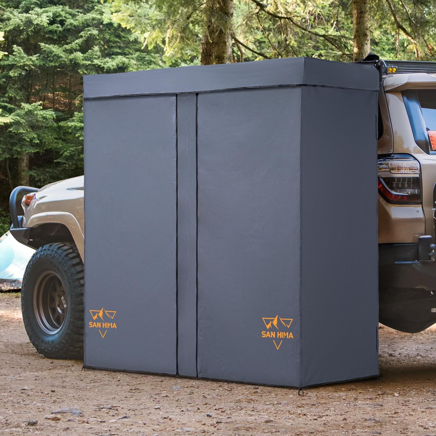 San Hima Portable Dual Shower Awning Tent for Camping and Changing